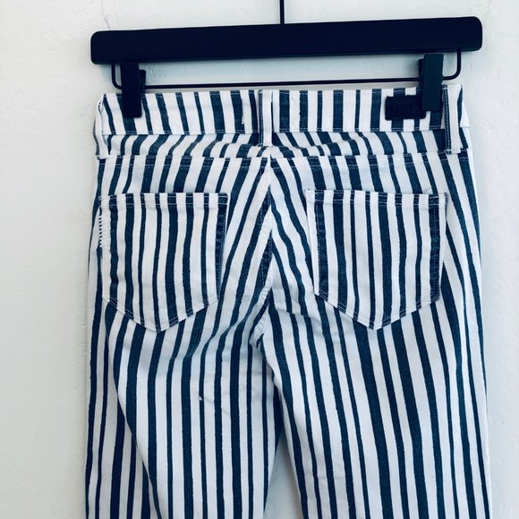 Paige Verdugo Blue and White Stripe Jeans - Picture 8 of 14